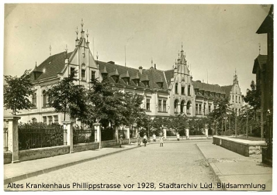 Foto: Gebäude des Krankenhaus an der Philippstr. .