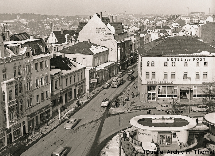 Foto: Blick über die Stadt Lüdenscheid auf die vordere Knapper Str. .